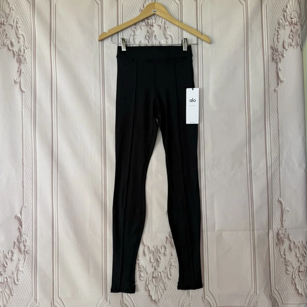 Alo Yoga Airbrush High-Waist Enso Stirrup Legging Black Sz XXS NWT Pilates
